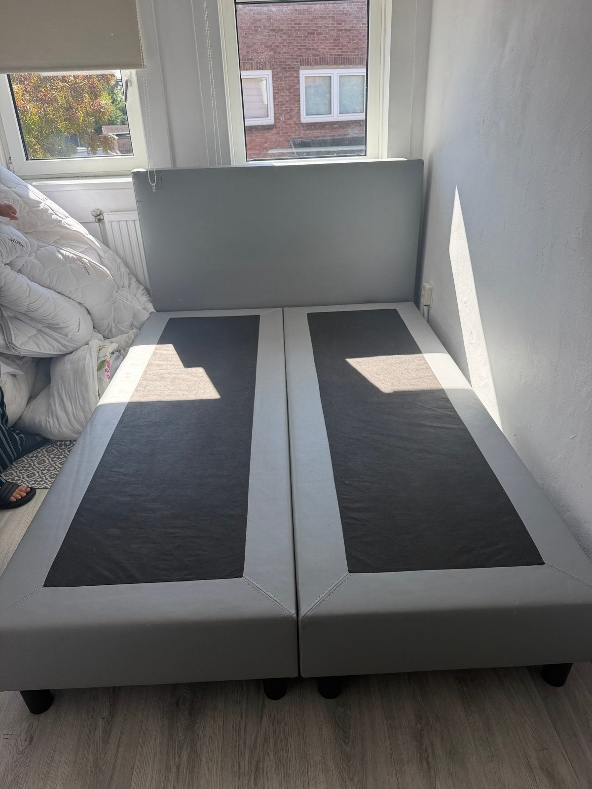tweepersoonsbed (boxspring), Tweepersoons, Ophalen of Verzenden, Zo goed als nieuw, 200 cm