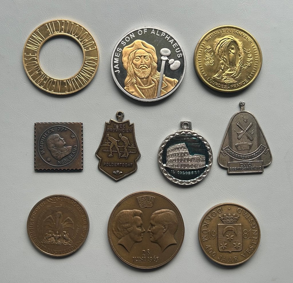 Medailles/Penningen lot 10 stuks (4), Ophalen, Buitenland, Bankbiljetten