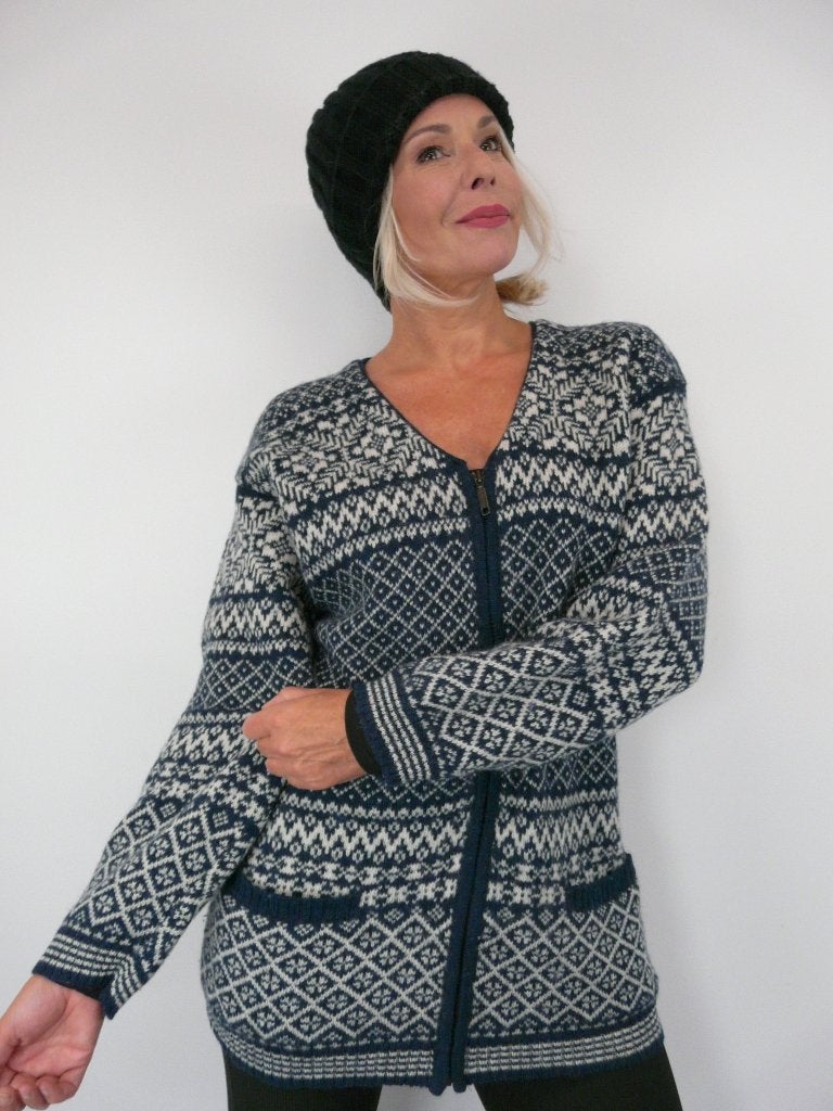 *Abfab Noors Wollen Vest M/L*, Blauw, Maat 42/44 (L), Ophalen of Verzenden, Zo goed als nieuw