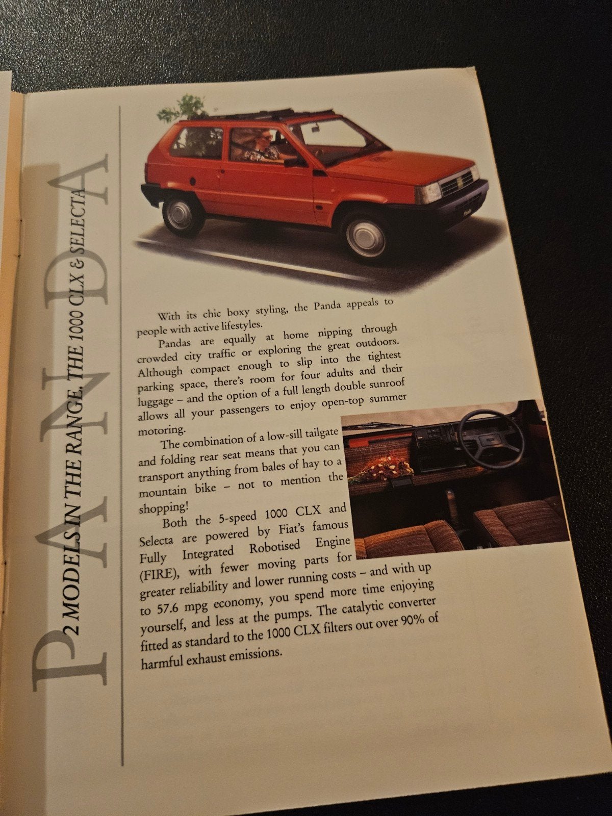 Brochure Fiat 1992 UK oa Panda, Ophalen of Verzenden, Zo goed als nieuw, Overige merken