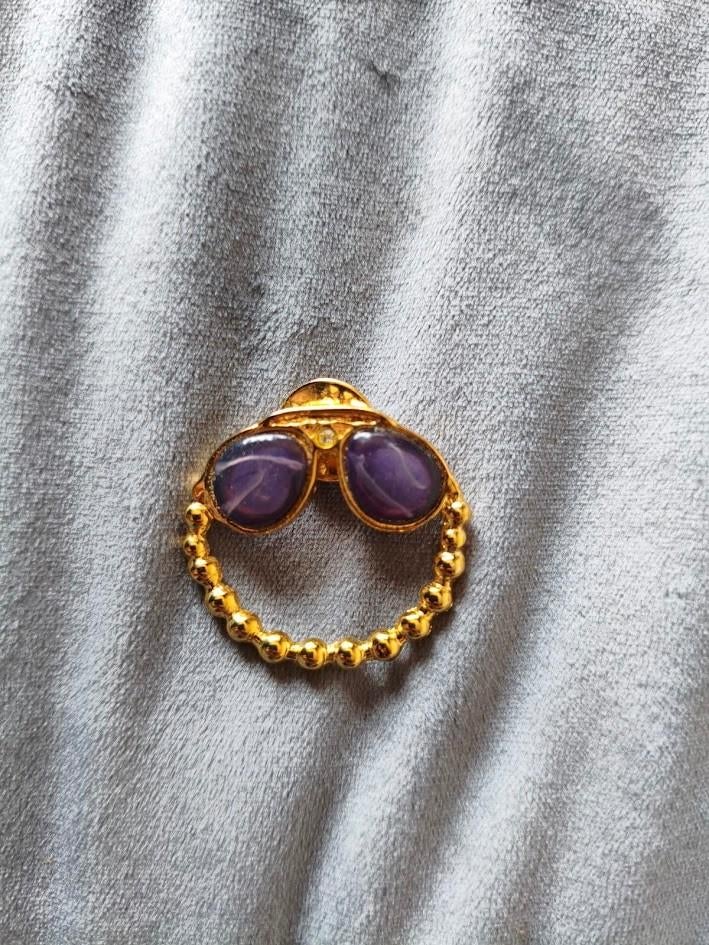Vintage eyewear broche met vlindersluiting, Overige materialen, Gebruikt, Minder dan 4 cm, Ophalen of Verzenden