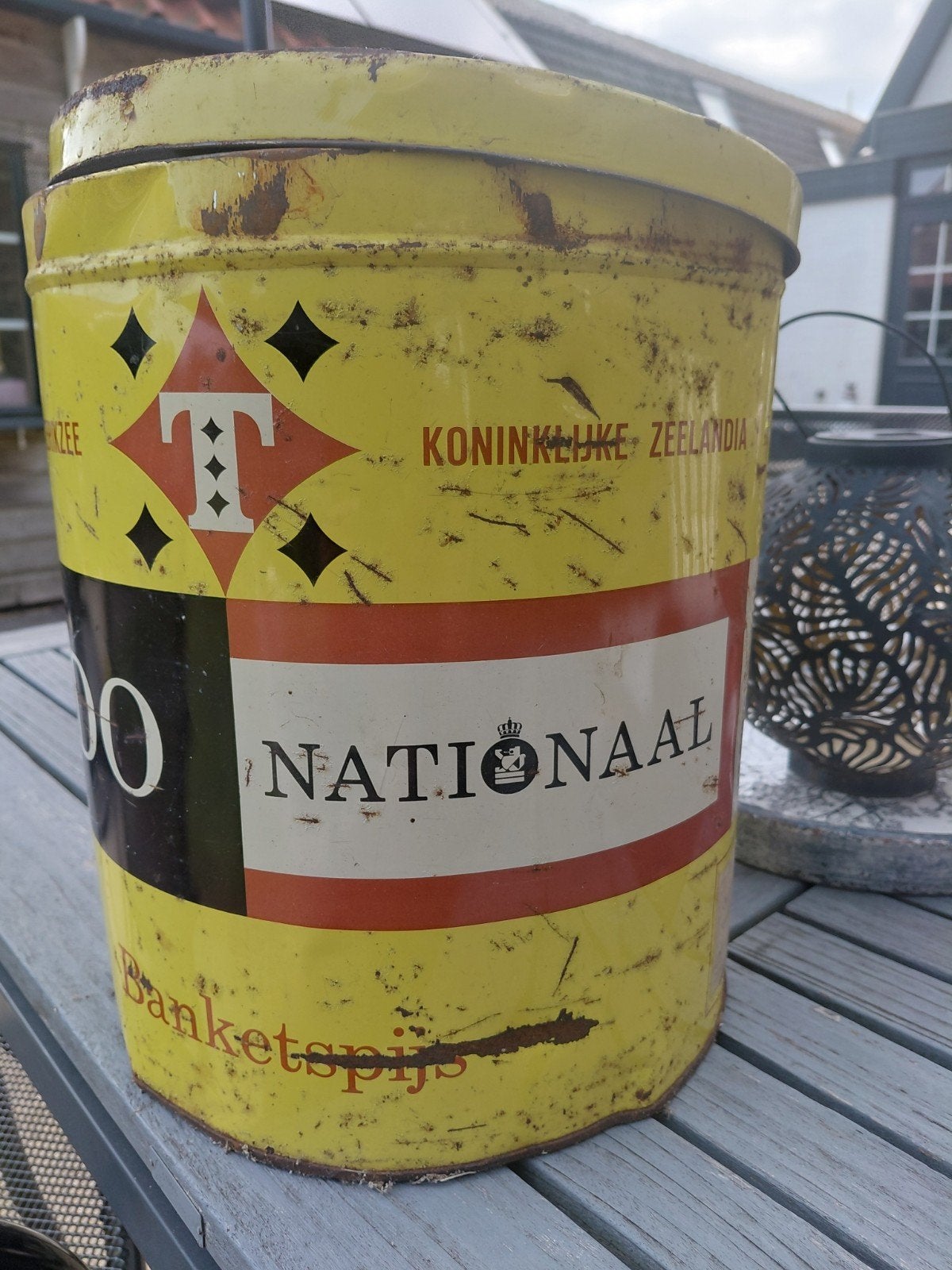 Vintage blik Koninklijke Zeelandia Nationaal Banketspijs, Ophalen of Verzenden