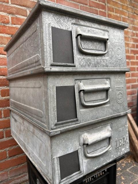 Industriële metalen (planten) bakken 6 stuks, Ophalen, Minder dan 50 cm, Gebruikt, 50 tot 100 cm