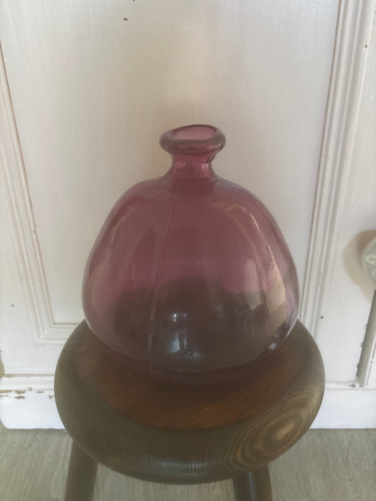 Paarse glazen vaas/fles, Ophalen of Verzenden