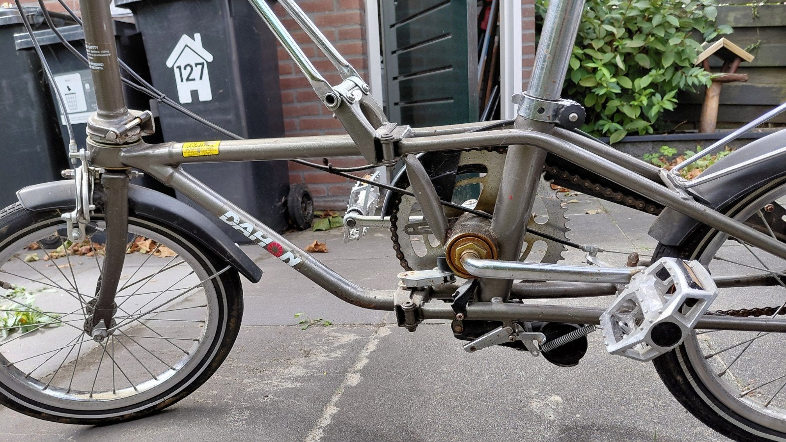 dahon vouwfiets, Fietsen en Brommers, Ophalen, Gebruikt, Velgrem, Versnellingen