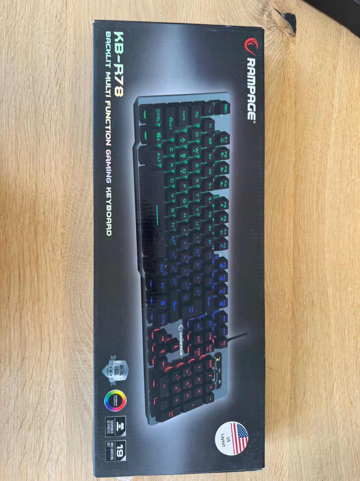 Rampage KB-R78 backlit multi function gaming keyboard, Ophalen of Verzenden, Zo goed als nieuw, Bedraad, Gaming toetsenbord