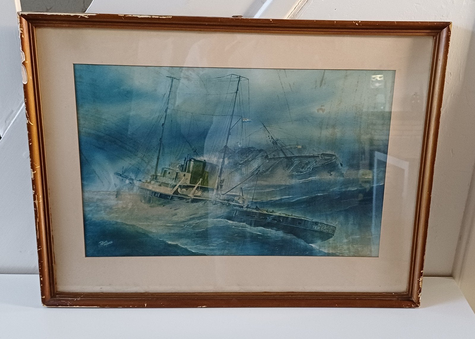 Vintage maritiem kunstwerk Holland Terschelling, Ophalen