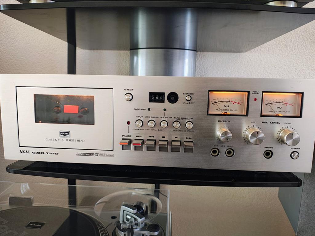 Akai GXC-710D Cassettedeck - Vintage Hifi, Audio, Tv en Foto, Cassettedecks, Enkel, Akai, Tiptoetsen, Tape counter, Ophalen of Verzenden