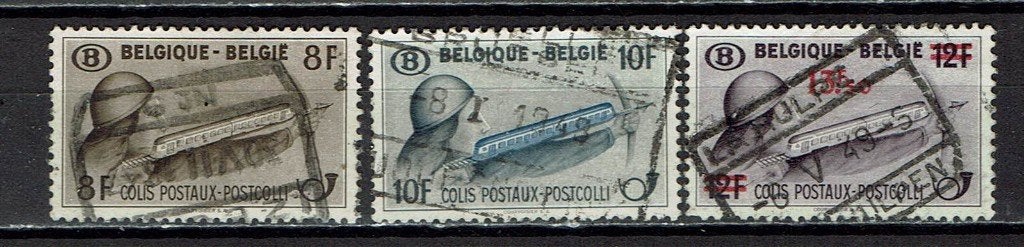 postzegels treinen boogschutter treinzegels België Mi 21/23, Postzegels en Munten, Ophalen of Verzenden, Gestempeld, Treinen