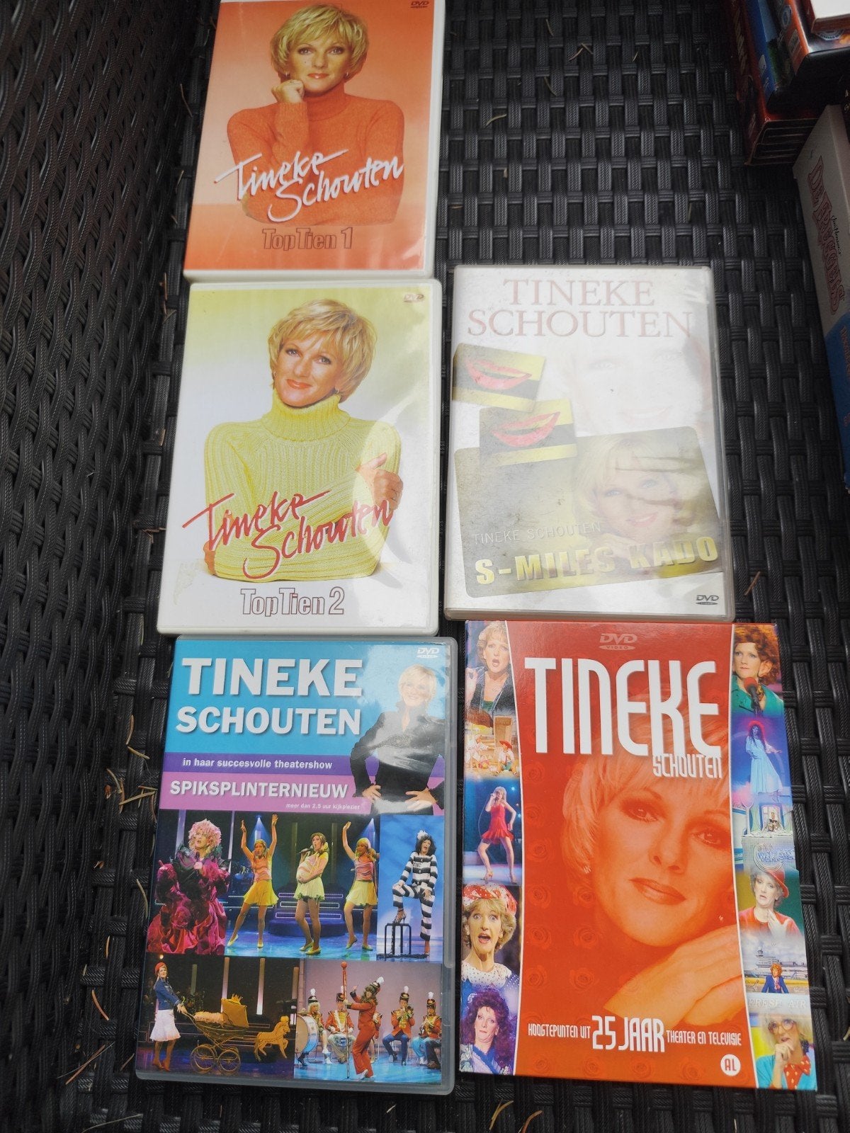 5 dvd 's van tineke schouten, Alle leeftijden, Ophalen, Zo goed als nieuw, Stand-up of Theatershow