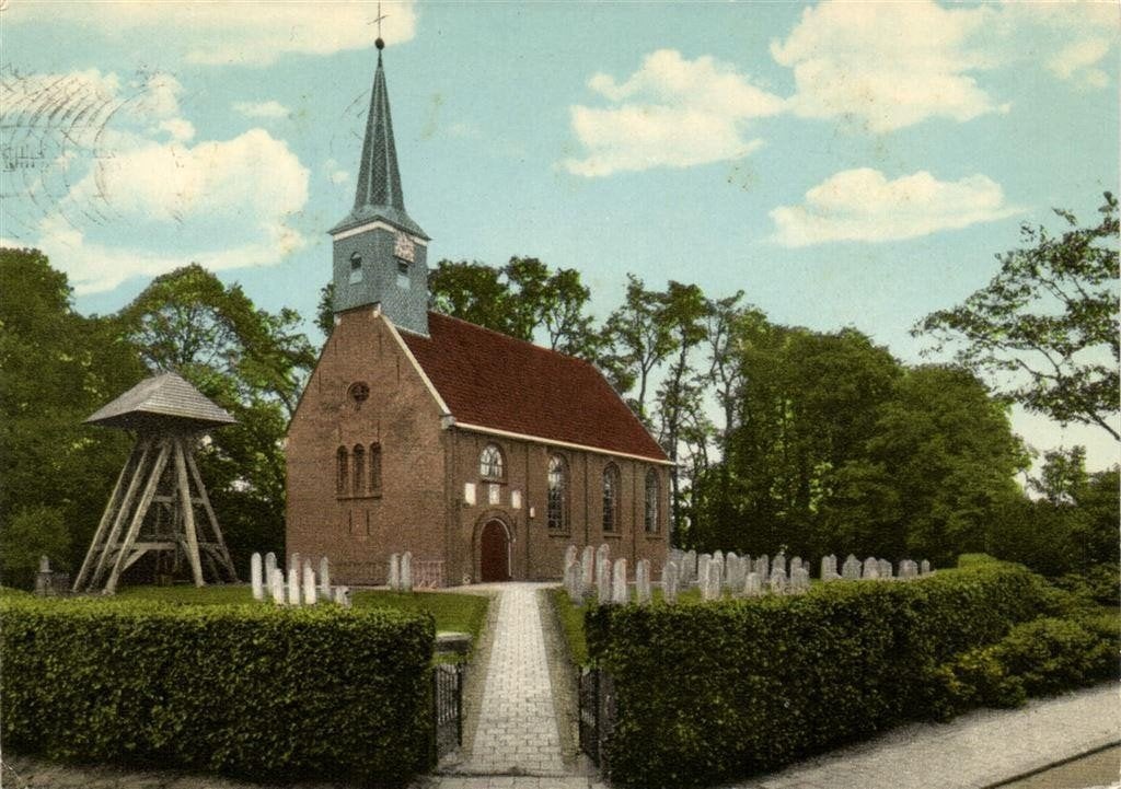Ned. Herv. Kerk, Oosterwolde - klokkentoren - gelopen, Ophalen of Verzenden, 1960 tot 1980, Gelopen, Friesland