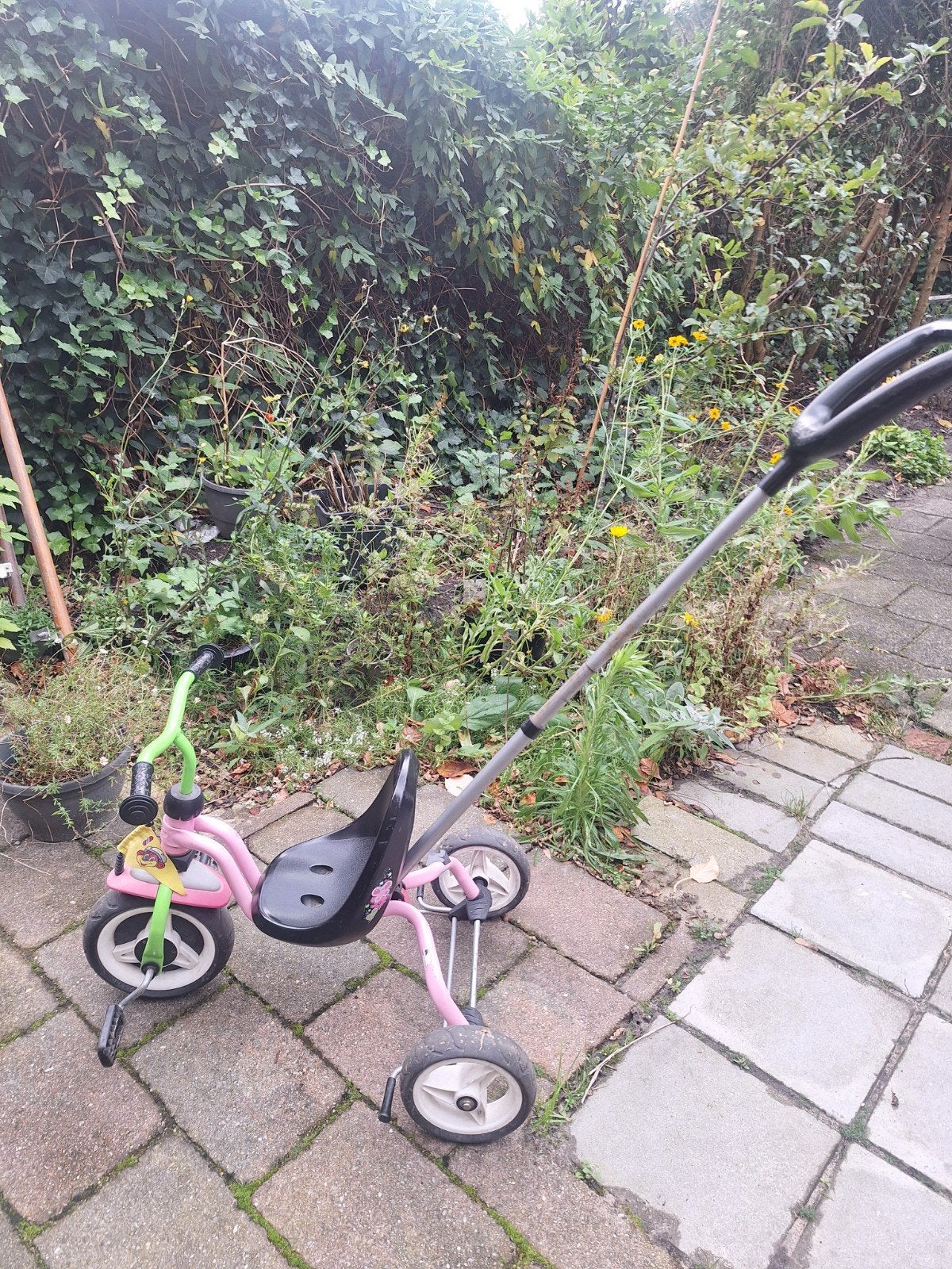 Puky driewieler roze/groen met duwstang, Kinderen en Baby's, Ophalen, Gebruikt, Overige typen