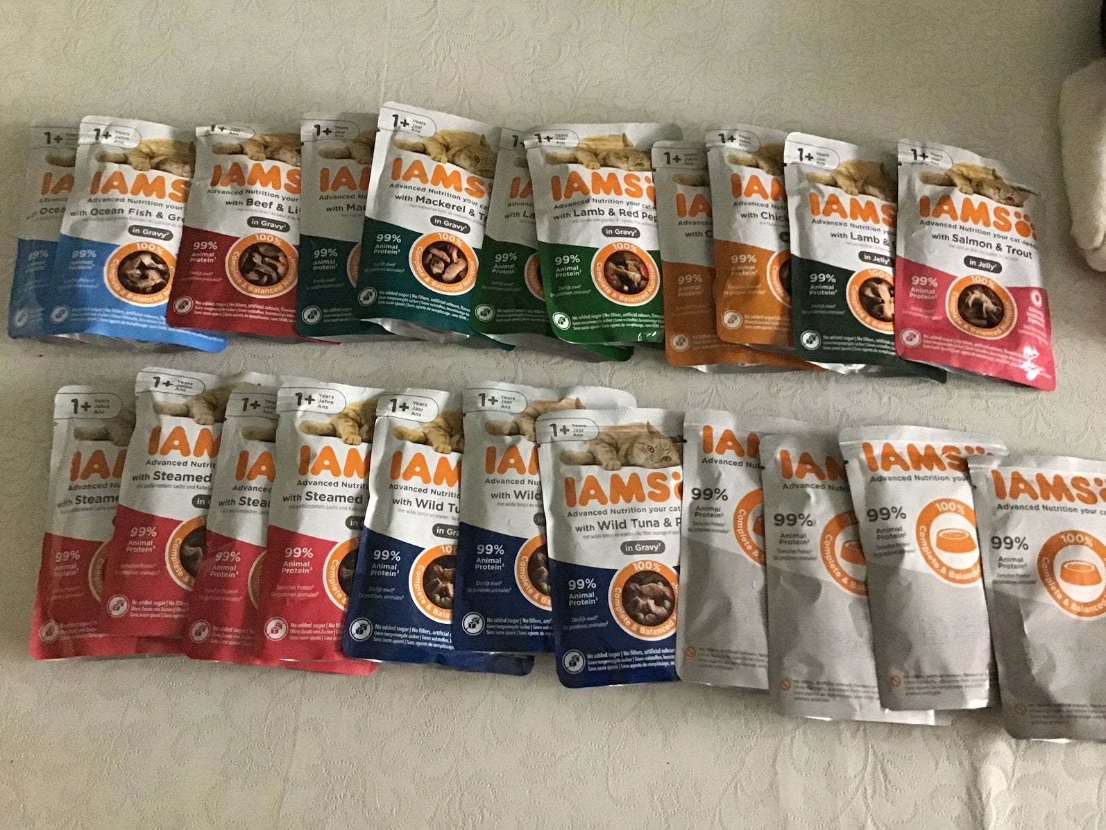 25 zakjes Iams natvoer, Dieren en Toebehoren, Dierenvoeding, Verzenden, Kat