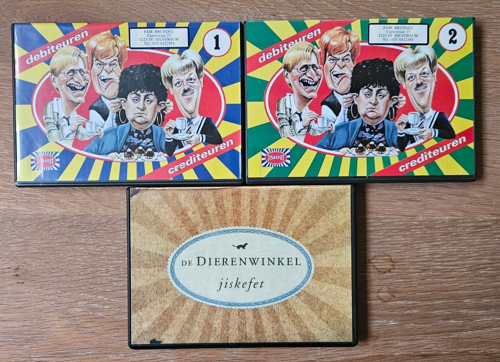Jiskefet DVD's: Debiteuren/Crediteuren 1, 2 en De Dierenwink, Alle leeftijden, Nederlands, Zo goed als nieuw, Cabaret