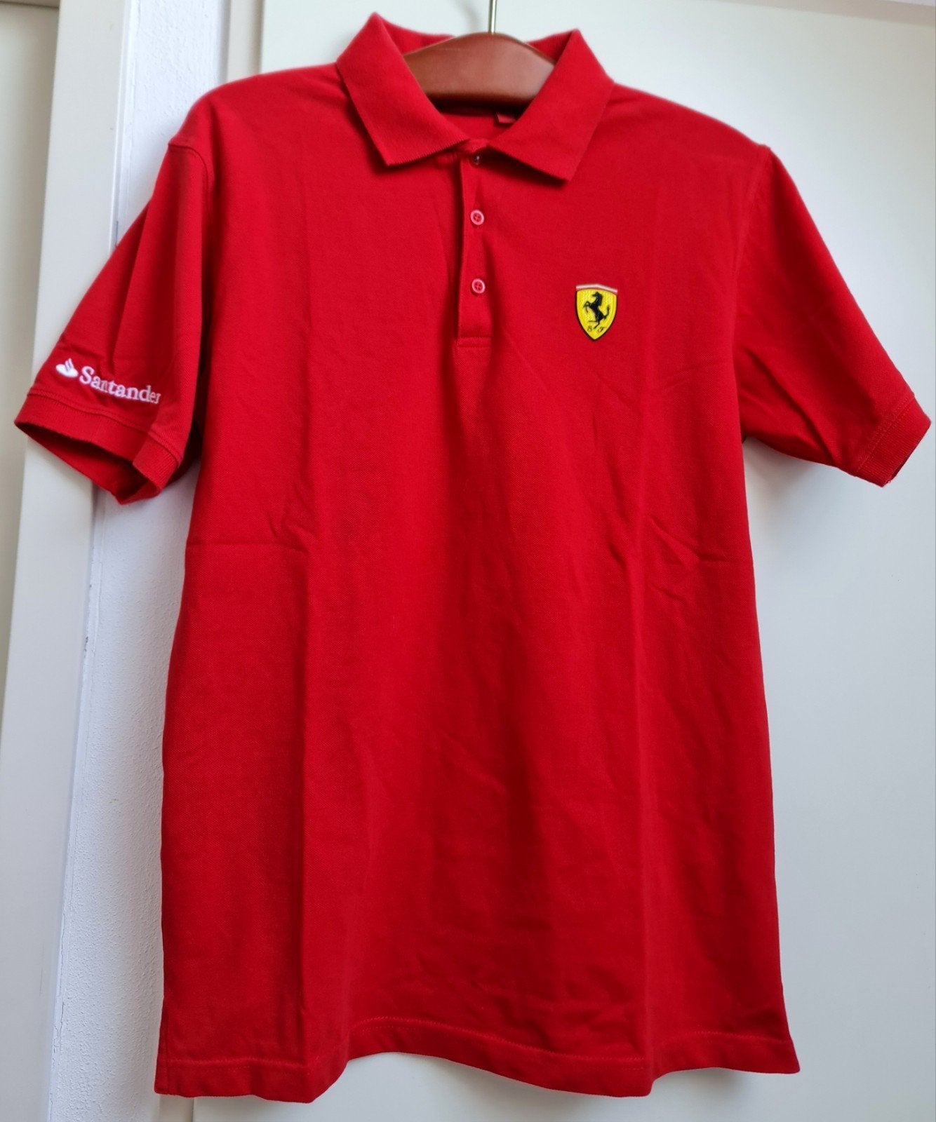 Vintage Ferrari Scuderia polo shirt mt L vuurrood origineel, Ophalen, Gebruikt, Auto's