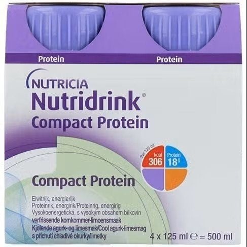 Nutridrink Compact Protein Cucumberlime 24 flesjes 125ml, Ophalen of Verzenden, Nieuw, Poeder of Drank