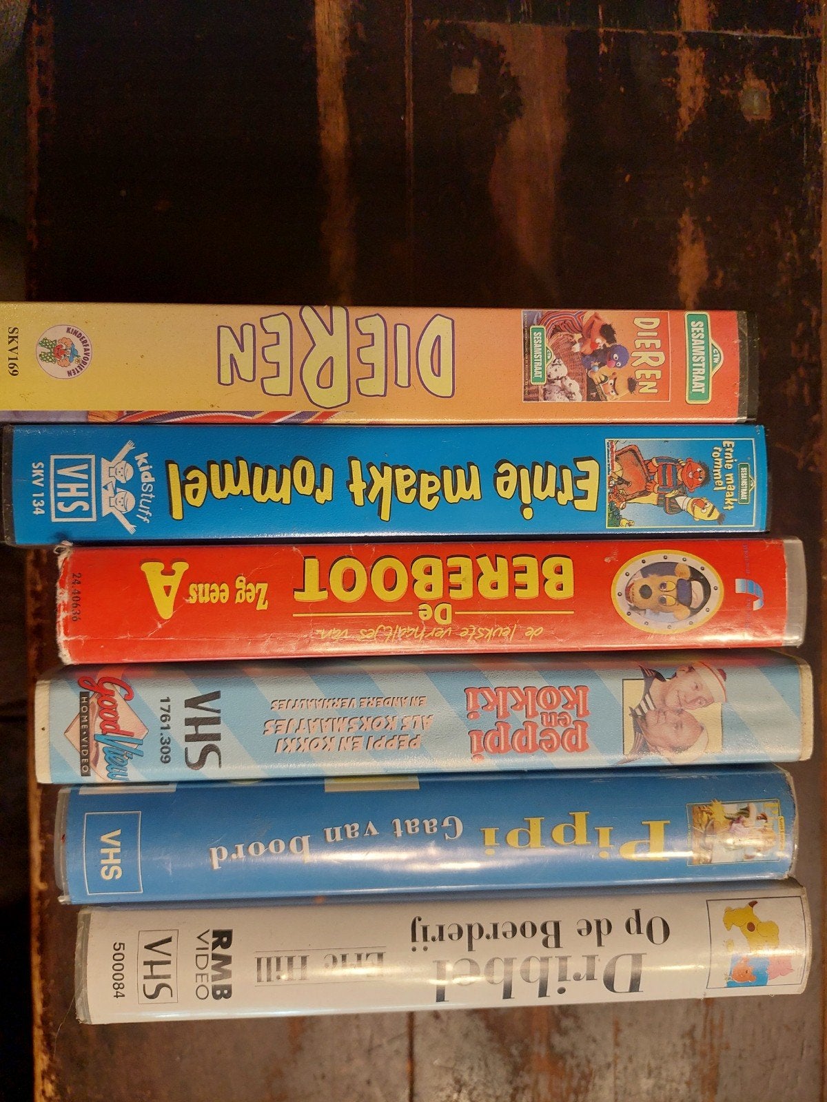 VHS Banden - Peppi en Kokki, Sesamstraat, Bereboot, Pippi, Gebruikt, Alle leeftijden, Kinderprogramma of -film, VHS