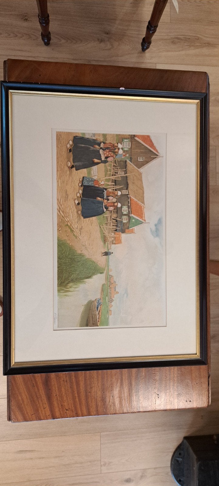 Litho Marken, gesigneerd Henri Cassiers, in lijst, Ophalen of Verzenden