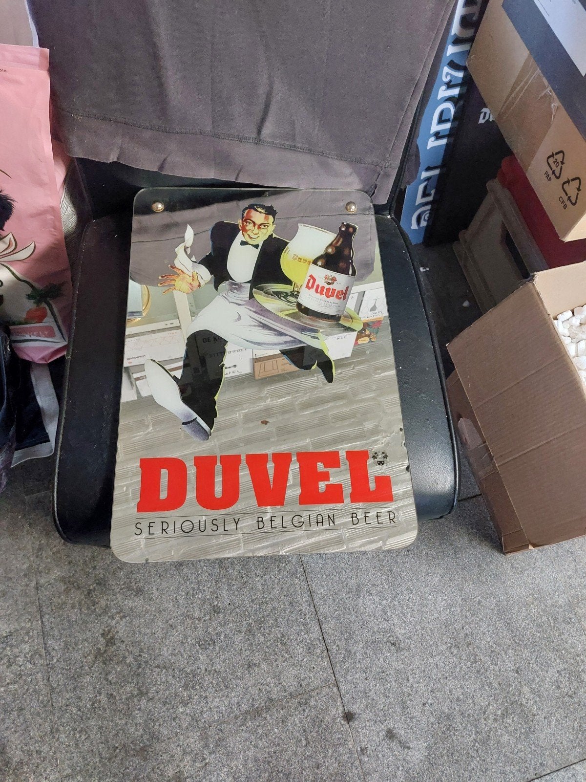 duvel spiegel, Verzamelen, Ophalen of Verzenden