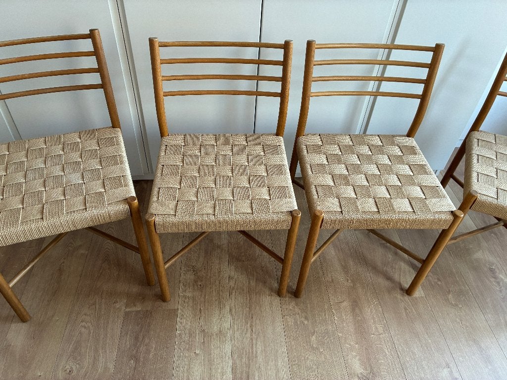 Solid Wood unique Zara home chairs set x4, Ophalen, Scandinavian mediterranean, Bruin, Zo goed als nieuw