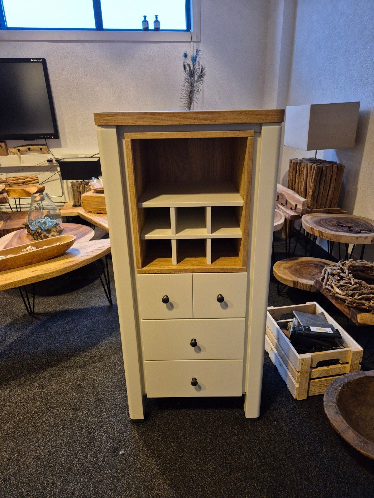 site tabel en wijnkast, Ophalen, 100 tot 150 cm, Nieuw, VH-DESIGN