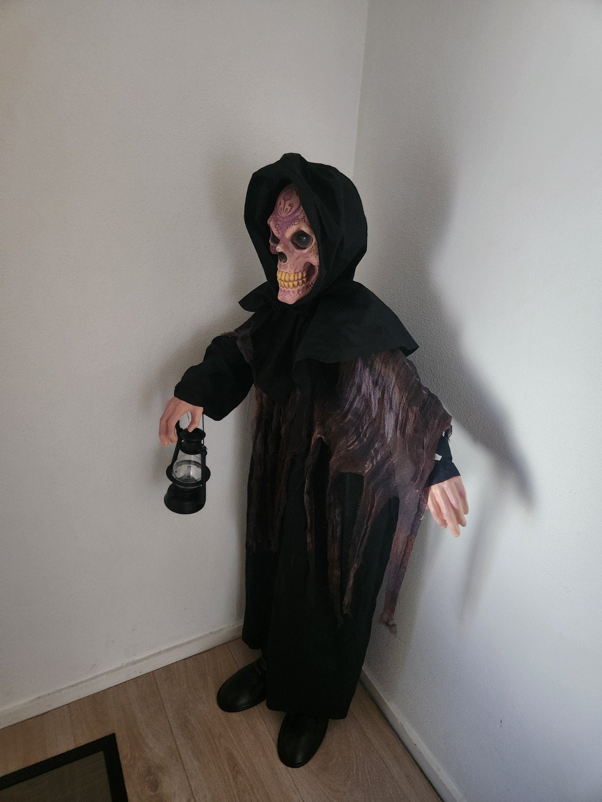 Halloween skelet Magere Hein met licht en geluid, Ophalen, Nieuw, Feestartikel, Halloween of Griezel