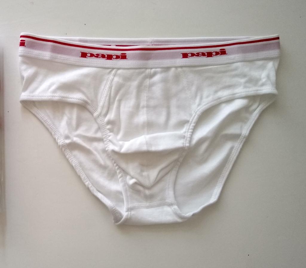 Papi low rise bulge herenslip M rood logo - set van 3, Kleding | Heren, Verzenden, Wit, Slip