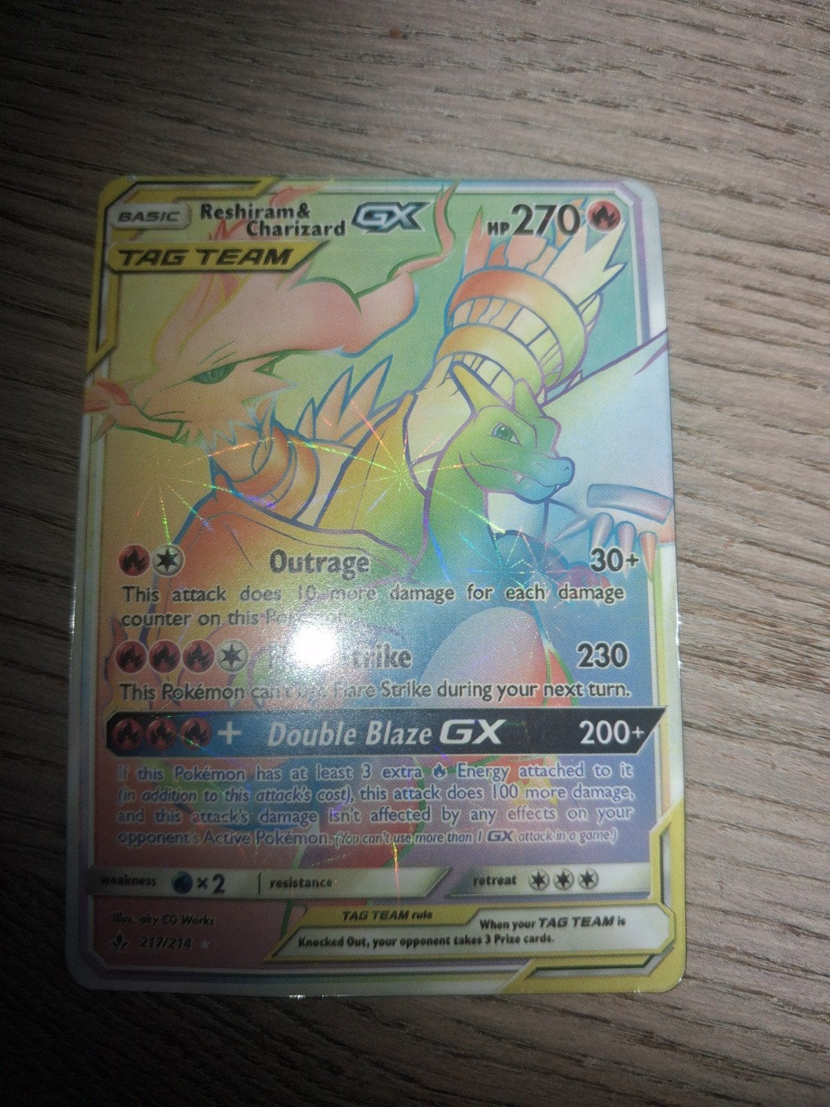 Pokémon Kaart Reshiram & Charizard GX TAG TEAM, Hobby en Vrije tijd, Verzamelkaartspellen | Pokémon, Ophalen of Verzenden, Zo goed als nieuw