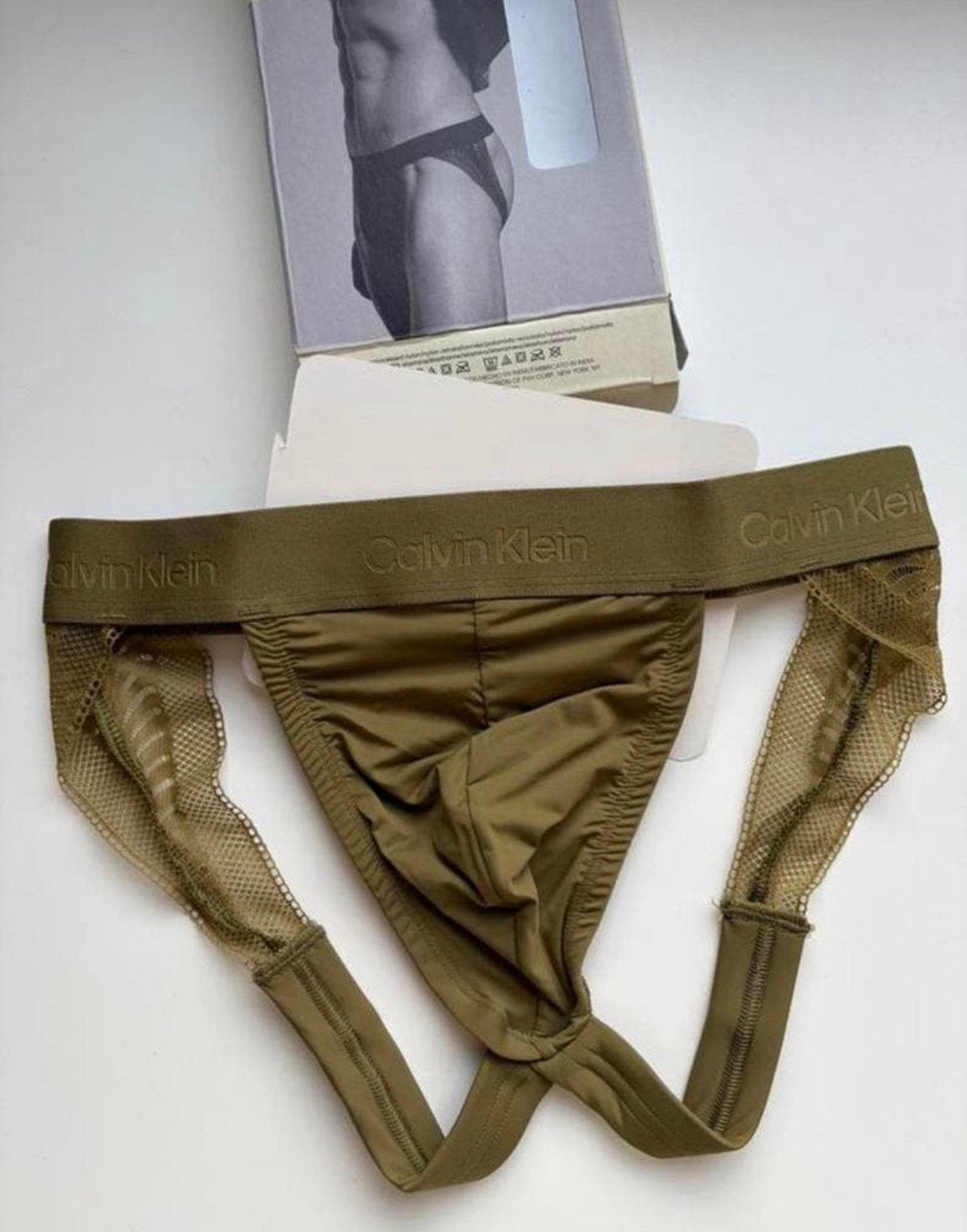 Calvin Klein Microfiber Lace Jock, Verzenden, Groen, Slip