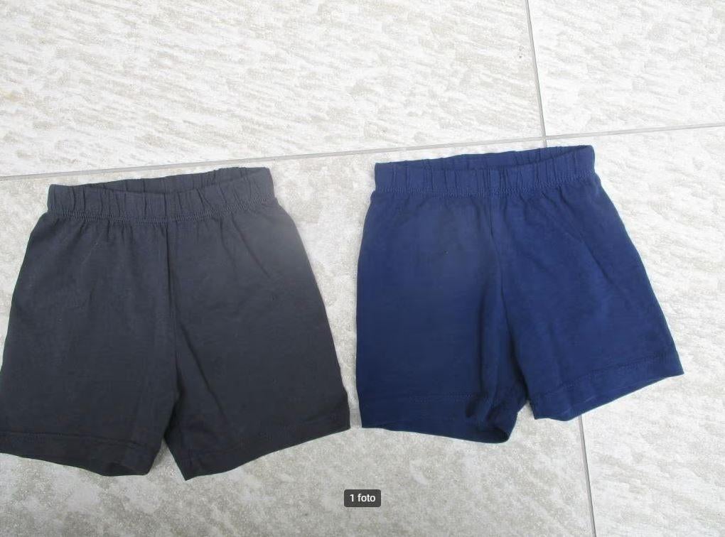 Pyjama korte broek 2x H&M maat 74 blauw + grijs, Kinderen en Baby's, Babykleding | Maat 74, Nacht- of Onderkleding, H&M, Ophalen of Verzenden
