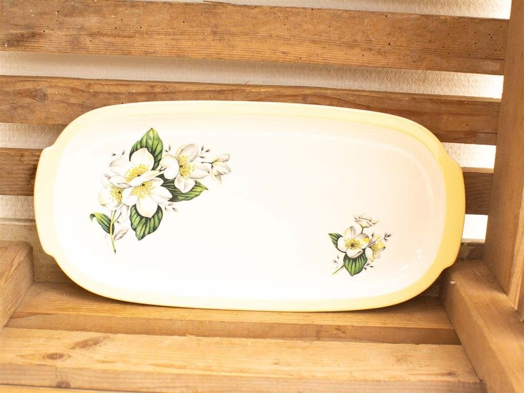 schaal met bloemen prent 32064, Gebruikt, Ophalen of Verzenden, Bord(en), Overige stijlen