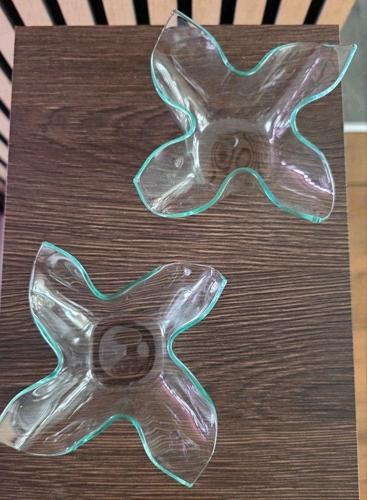 2 vintage glazen schaaltjes/ handmade blown glass Italy, Ophalen, Huis en Inrichting