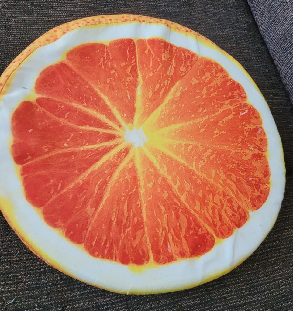 Sinaasappel kussen orange pillow, Huis en Inrichting, Woonaccessoires | Kussens, Ophalen of Verzenden, Vierkant