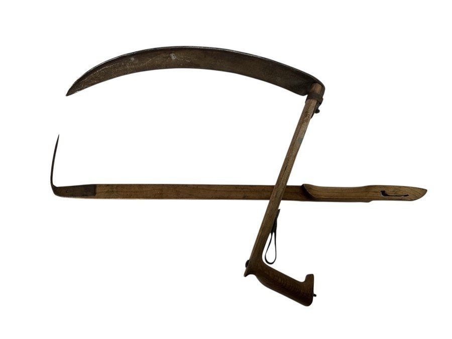 177. Houten welhaak en zicht, ca. 19e eeuw, Antiek en Kunst, Antiek | Gereedschap en Instrumenten, Ophalen