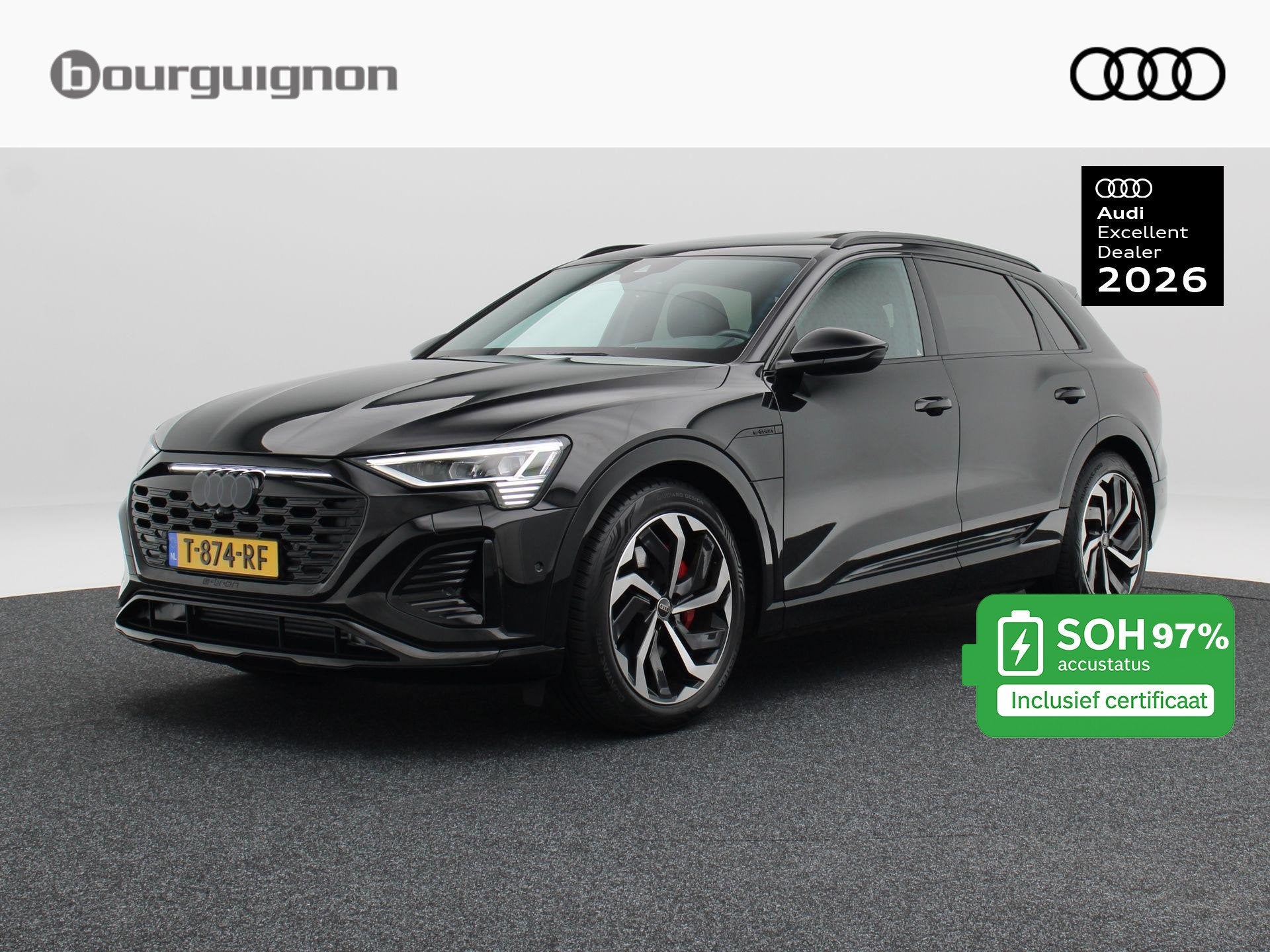 Audi Q8 e-tron 50 quattro S Edition 95 kWh 340 Pk | Stoelver, Automaat, 131 €/maand, Zwart, 95 kWh