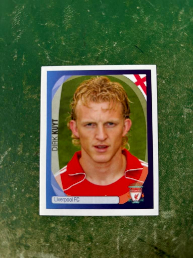 Panini plaatje Dirk Kuyt Liverpool CL 2007-2008, Ophalen of Verzenden, Zo goed als nieuw