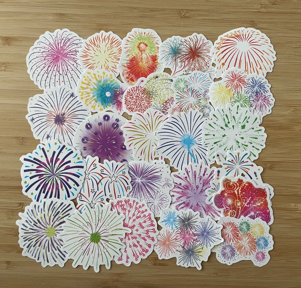 Vuurwerk, nieuwjaar versiering stickers, Verzenden, Nieuw, Meerdere stickers