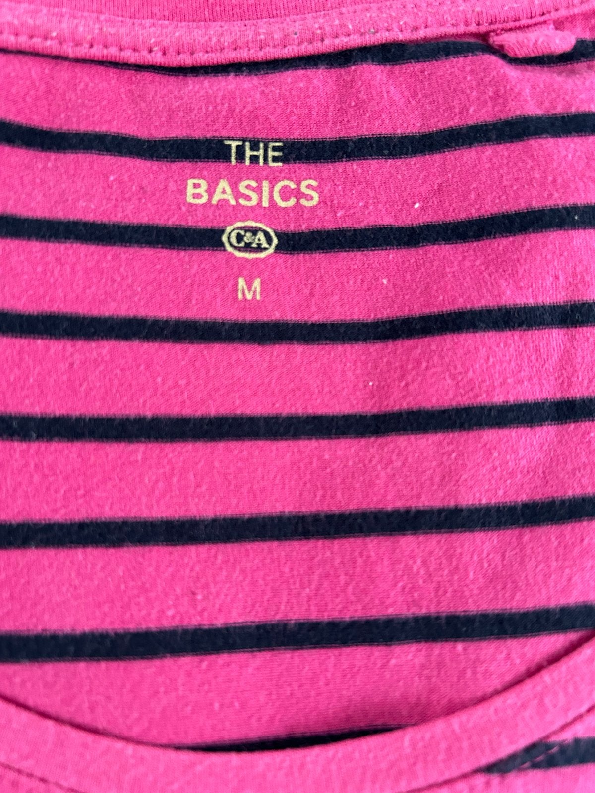 Gestreept shirt met lange mouwen - The Basics C&A, Ophalen of Verzenden, Maat 38/40 (M), Roze, Lange mouw