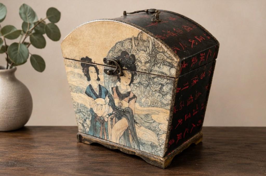 chinese/ japanse houten sierkist/ juwelendoos, Ophalen of Verzenden