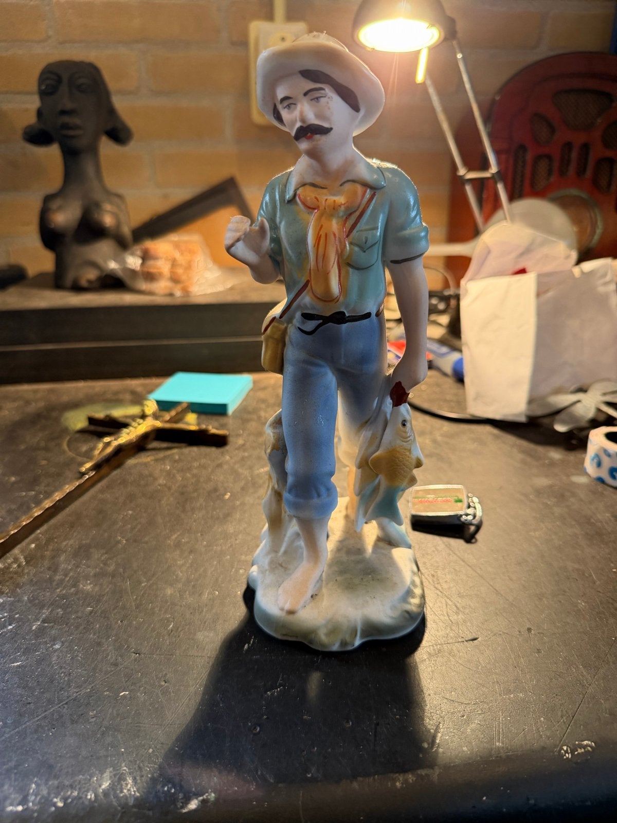Arpo Porseleinen Visser Beeldje - Roemeens Handwerk, Ophalen of Verzenden