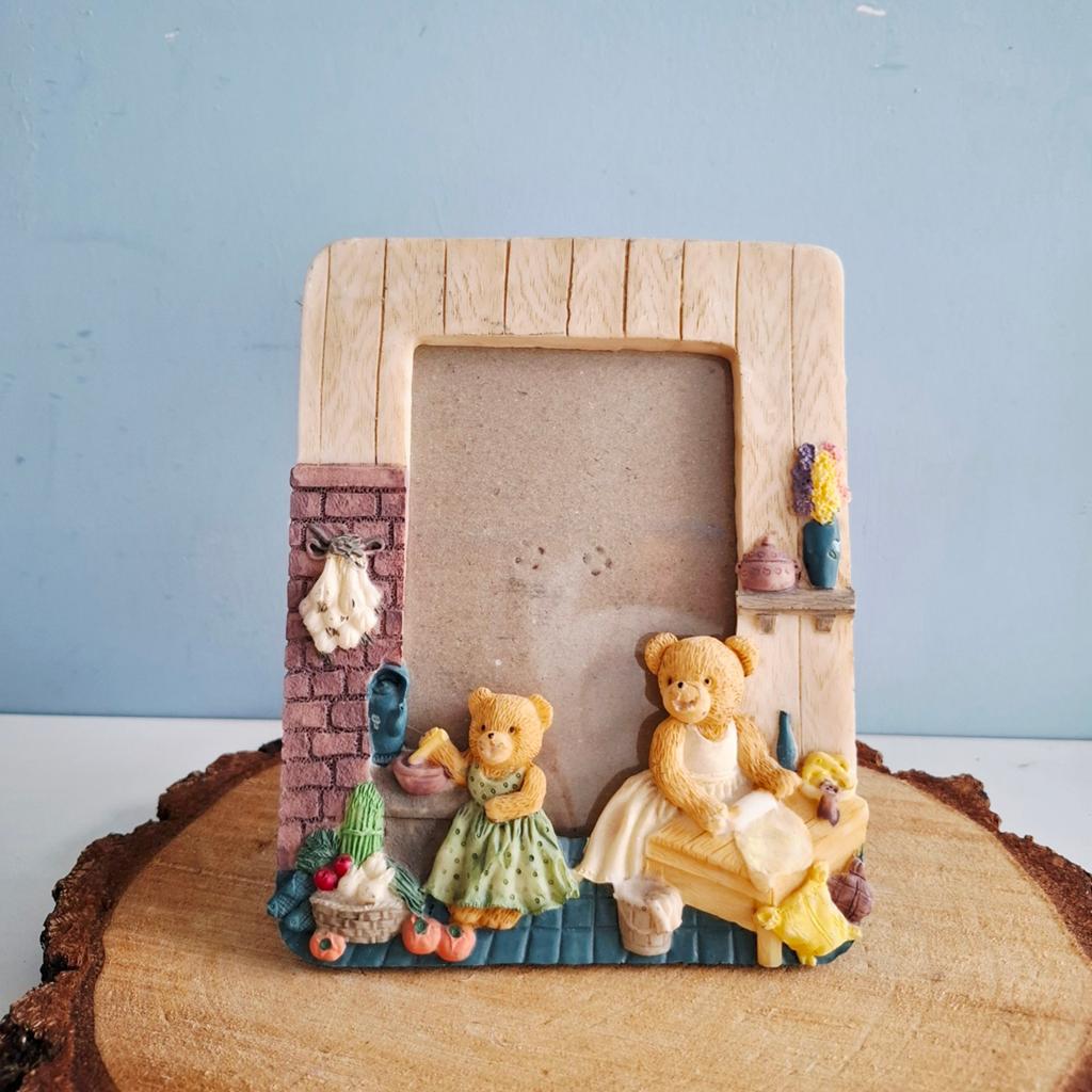 Schattige fotolijst met teddyberen, 12 x 8 cm, Ophalen of Verzenden, Zo goed als nieuw