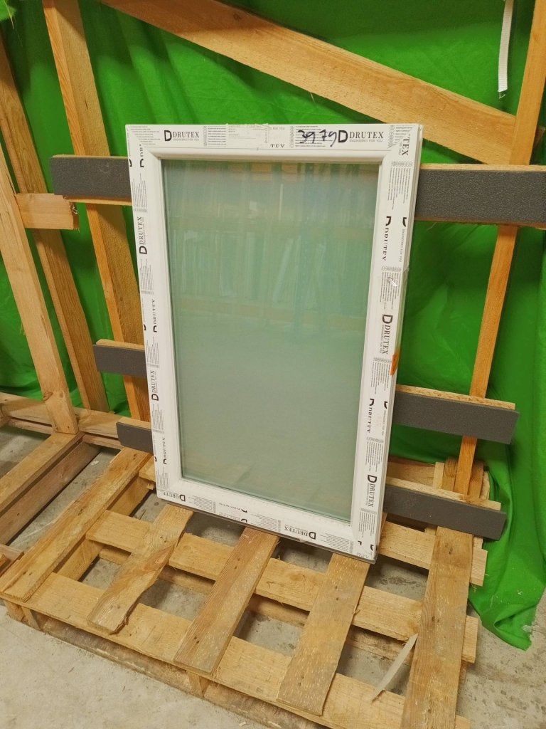 Kunststof Vast kozijn  b65,1 x h101 cm Wit  -674-, Niet ingevuld, Kunststof, Minder dan 75 cm, Raamkozijn