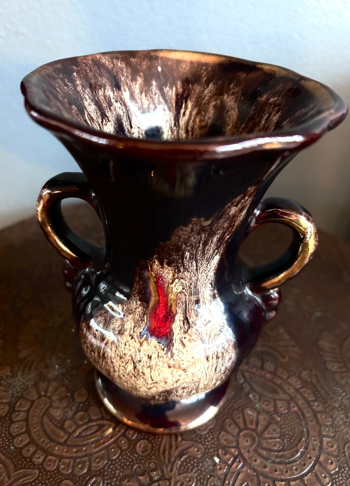 Prachtige Vintage Jasba Keramik Vaas – West Germany (14 cm), Ophalen of Verzenden