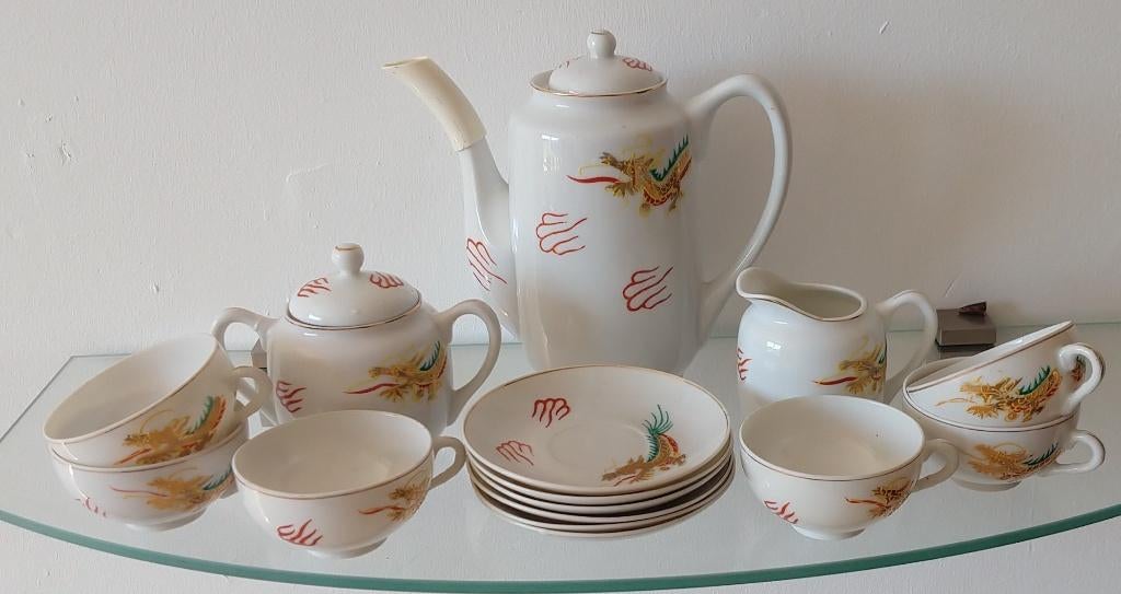 Japanse geluksdraak Geisha porseleinen theeset, volgnr 62, Ophalen of Verzenden