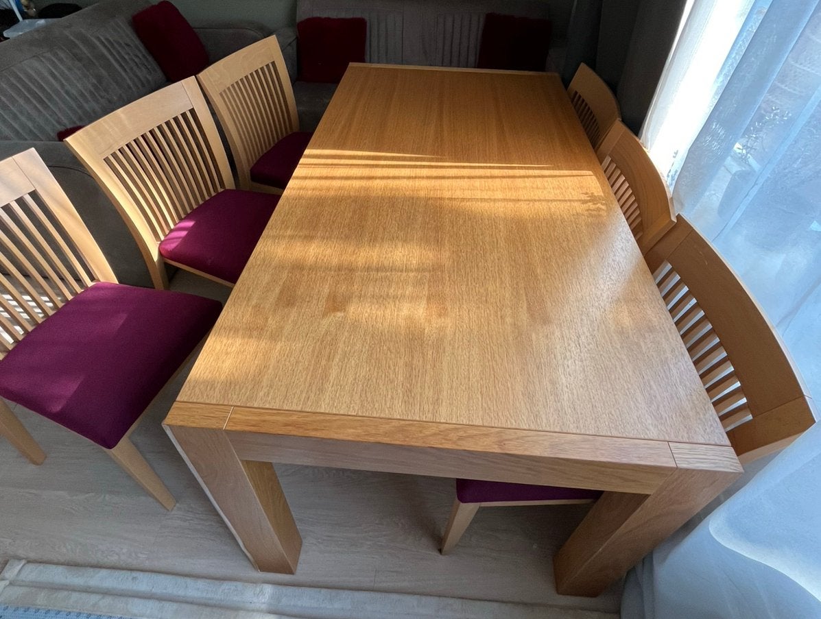 Dining table with six chairs Tafel, Verzenden