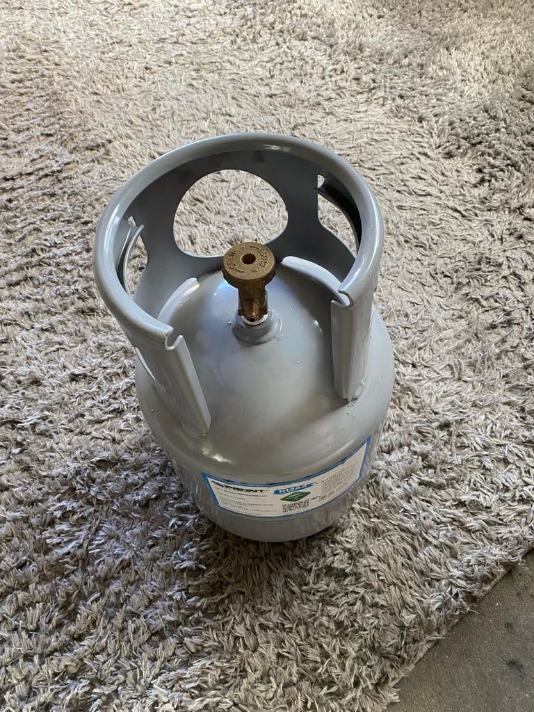 Lege gasfles R134 A, Ophalen