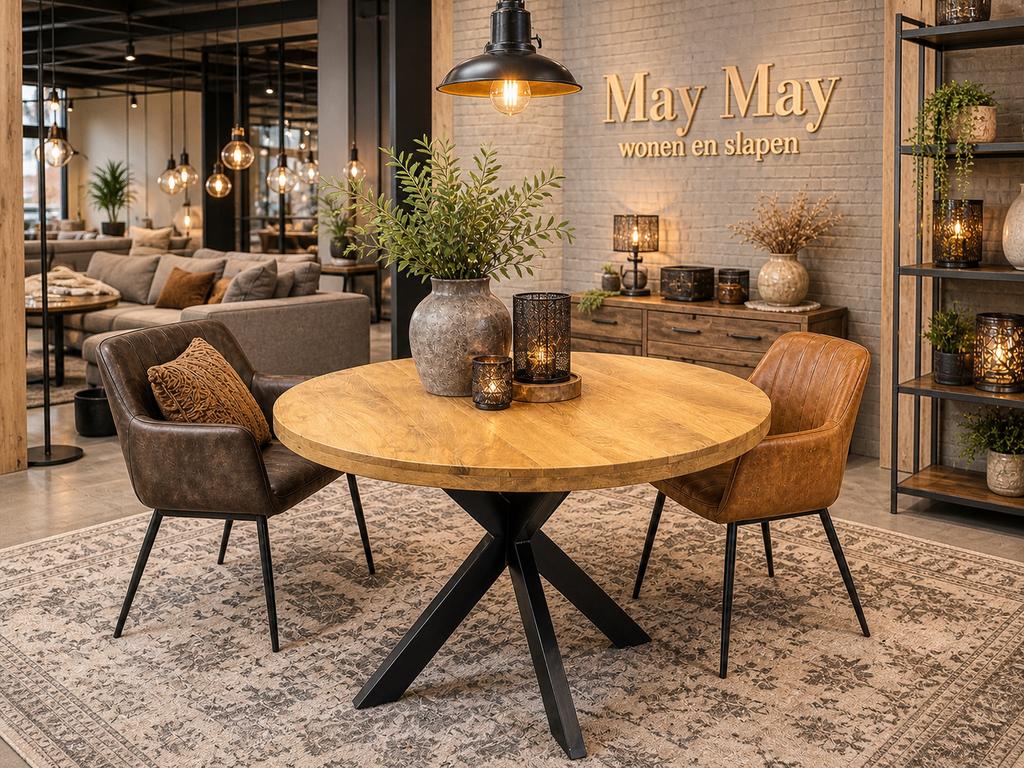 Eettafel rond 100 Vlak tafelblad Mango Direct leverbaar 7368