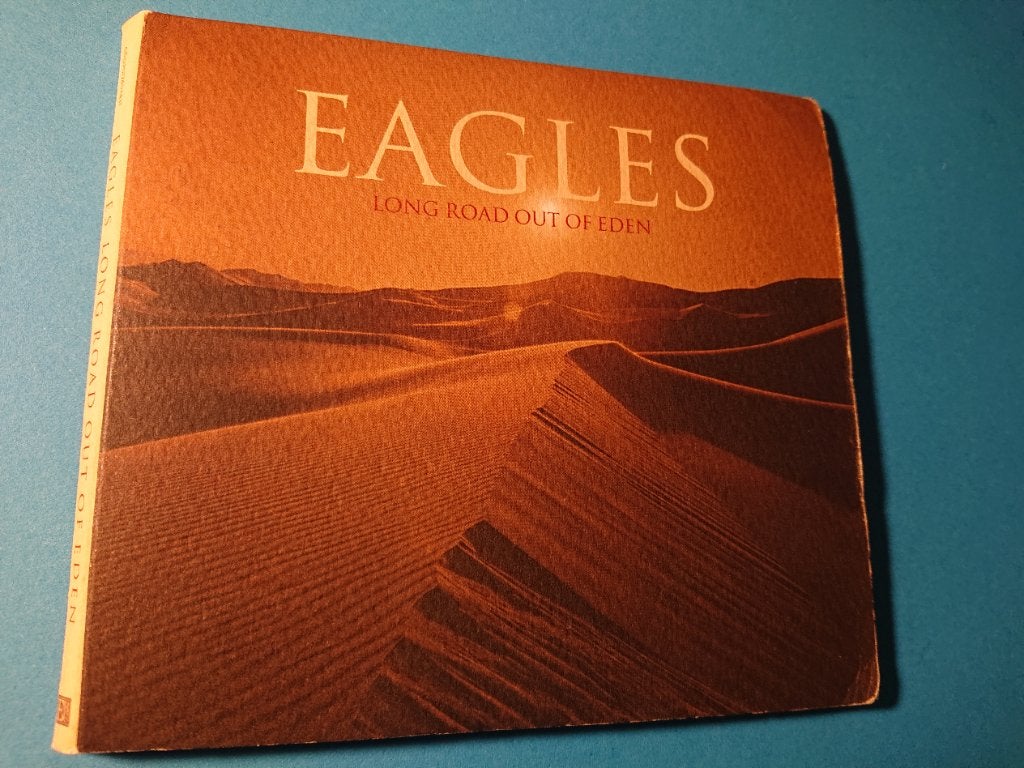 Gratis: Eagles Long Road Out Of Eden CD met boekje, Ophalen, Gebruikt, Inclusief boekje
