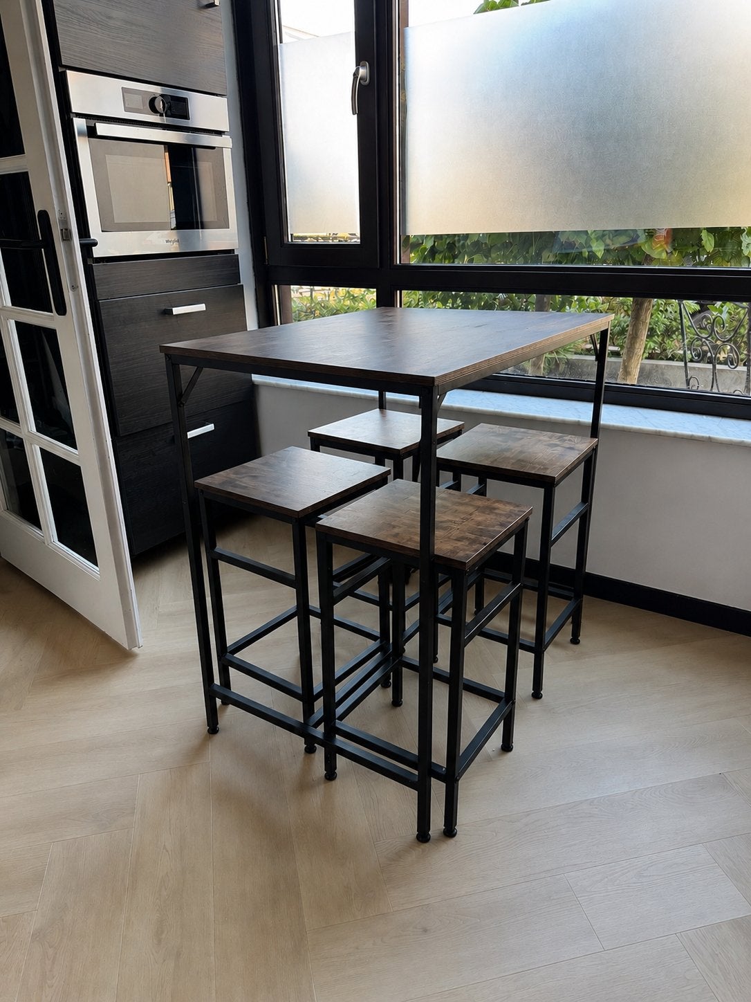 Keukentafeltje met stoelen, Huis en Inrichting, Ophalen, Zo goed als nieuw, Rechthoekig, 50 tot 100 cm