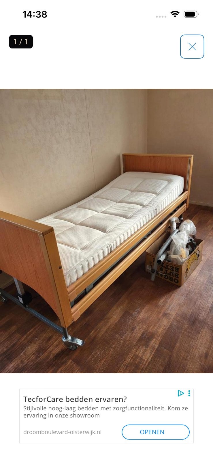 Electriche hoog laag bed, als nieuw (90x210 cm), 90 cm, Eenpersoons, Ophalen of Verzenden, Zo goed als nieuw
